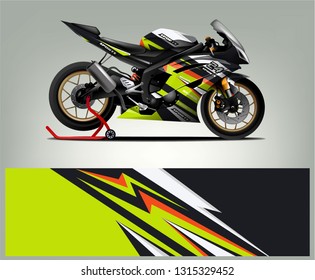 Sport bike graphic vector. Racing Sport bike Livery design. Ready print for sport bike.