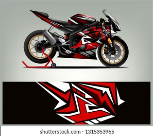 Sport bike graphic vector. Racing sport bike livery design. Ready print sticker vinyl.