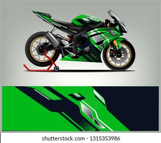 Sport bike graphic vector. Racing sport bike livery design. Ready print sticker vinyl.