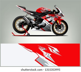 Sport bike graphic vector. Racing sport bike livery design. Ready print sticker vinyl.
