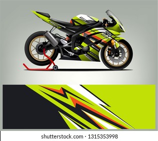 Sport bike graphic vector. Racing sport bike livery design. Ready print sticker vinyl.