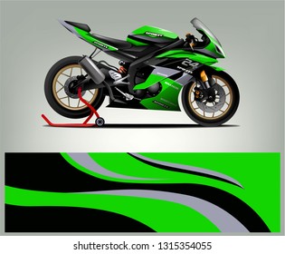 Sport bike graphic vector. Racing sport bike livery design. Ready print sticker vinyl.