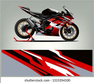 Sport bike graphic vector. Racing sport bike livery design. Ready print sticker vinyl.