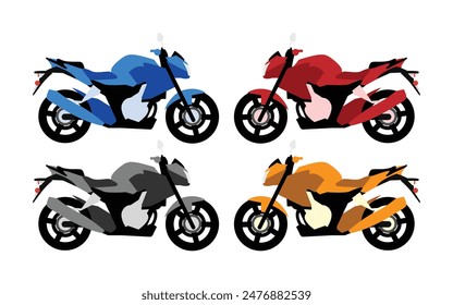 Sport bike in isolated background. Flat vector illustration.