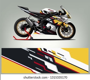Sport Bike livery design. Racing Livery design for sport bike. Ready print eps vector.