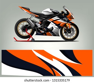 Sport Bike livery design. Racing Livery design for sport bike. Ready print eps vector.