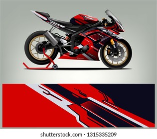Sport Bike livery design. Racing Livery design for sport bike. Ready print eps vector.