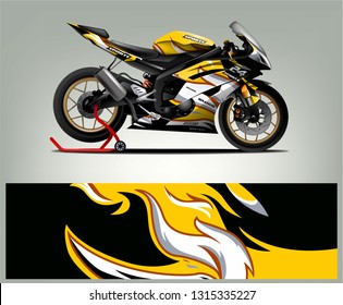 Sport Bike livery design. Racing Livery design for sport bike. Ready print eps vector.