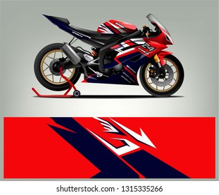 Sport Bike livery design. Racing Livery design for sport bike. Ready print eps vector.