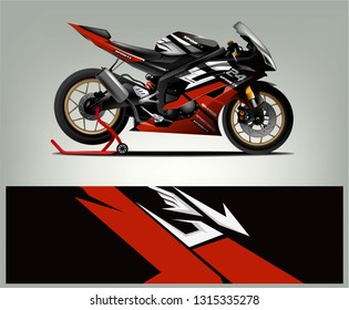Sport Bike livery design. Racing Livery design for sport bike. Ready print eps vector.