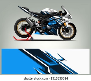 Sport Bike livery design. Racing Livery design for sport bike. Ready print eps vector.