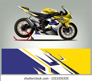 Sport Bike livery design. Racing Livery design for sport bike. Ready print eps vector.