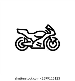 sport bike outline style icon. motorcycle line style illustration.
