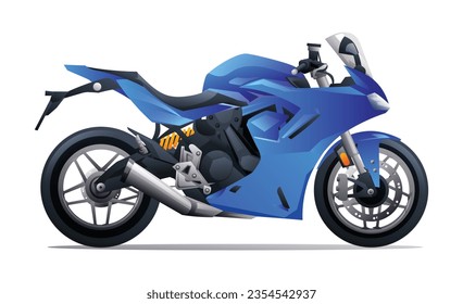 Sport bike racing motorcycle vector illustration isolated on white background