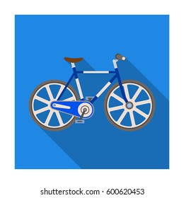 Sport bike racing on the track. Speed bike with reinforced wheels.Different Bicycle single icon in flat style vector symbol stock illustration.