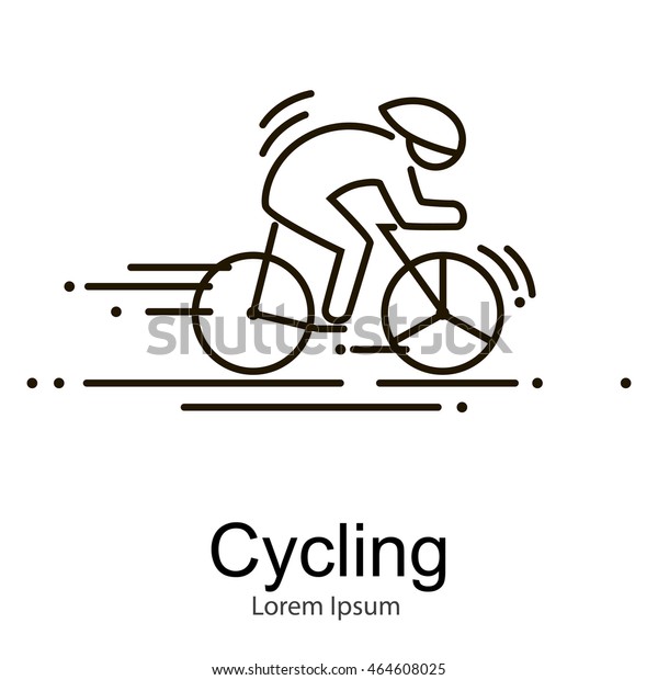 Sport Bike Rider Icon Thin Line Stock Vector Royalty Free