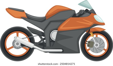 Sport bike side view. Fast racing motorcycle