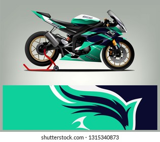 Sport Bike. sticker decal design. Abstract background vector concept for vehicle vinyl wrap and car livery