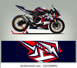 Sport Bike. sticker decal design. Abstract background vector concept for vehicle vinyl wrap and car livery