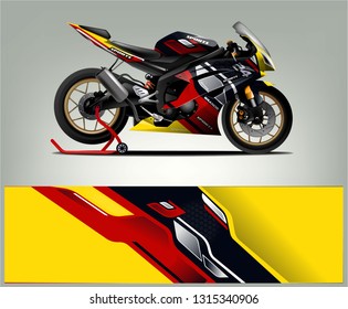 Sport Bike. sticker decal design. Abstract background vector concept for vehicle vinyl wrap and car livery