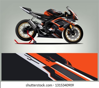 Sport Bike. sticker decal design. Abstract background vector concept for vehicle vinyl wrap and car livery