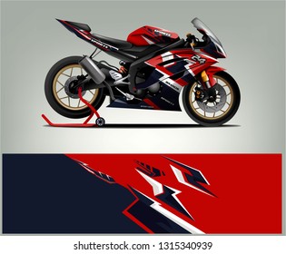 Sport Bike. sticker decal design. Abstract background vector concept for vehicle vinyl wrap and car livery