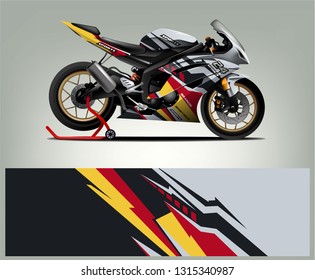 Sport Bike. sticker decal design. Abstract background vector concept for vehicle vinyl wrap and car livery