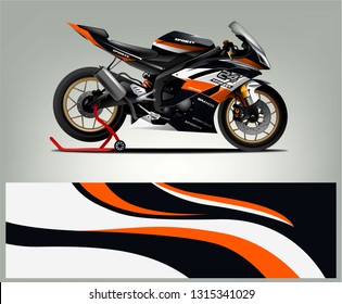 Sport Bike. sticker decal design. Abstract background vector concept for vehicle vinyl wrap and car livery