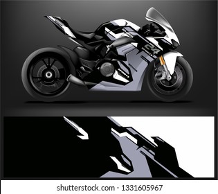 Sport Bike. sticker decal design. Abstract background vector concept for vehicle vinyl wrap