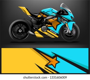 Sport Bike. sticker decal design. Abstract background vector concept for vehicle vinyl wrap