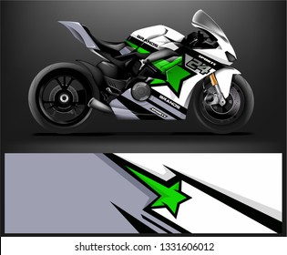 Sport Bike. sticker decal design. Abstract background vector concept for vehicle vinyl wrap