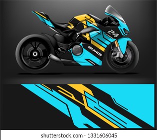 Sport Bike. sticker decal design. Abstract background vector concept for vehicle vinyl wrap