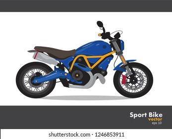 sport bike  vector blue color  isolated 