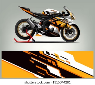 Sport bike wrap design vector. abstract background for vehicle decal vinyl branding