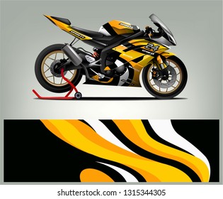 Sport bike wrap design vector. abstract background for vehicle decal vinyl branding