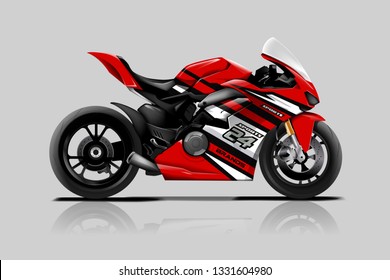 Sport bike wrap design vector. ready print concept for vinyl wrap and motorcycle decal