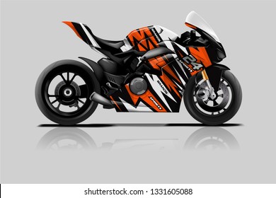 Sport bike wrap design vector. ready print concept for vinyl wrap and motorcycle decal