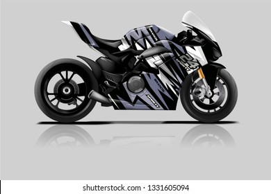 Sport bike wrap design vector. ready print concept for vinyl wrap and motorcycle decal