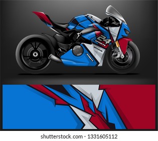 Sport bike wrap design vector. ready print concept for vinyl wrap and motorcycle decal