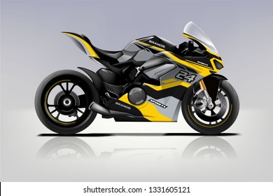Sport bike wrap design vector. ready print concept for vinyl wrap and motorcycle decal