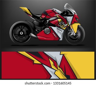 Sport bike wrap design vector. ready print concept for vinyl wrap and motorcycle decal