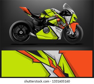 Sport bike wrap design vector. ready print concept for vinyl wrap and motorcycle decal