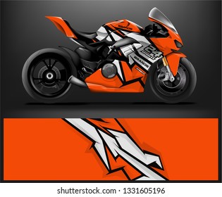 Sport bike wrap design vector. ready print concept for vinyl wrap and motorcycle decal