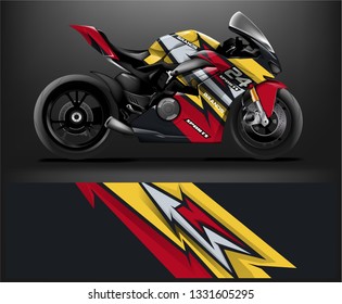 Sport bike wrap design vector. ready print concept for vinyl wrap and motorcycle decal