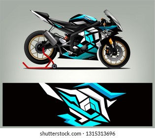 Sport bike wrap vector designs. abstract livery for vehicle vinyl branding background. Ready print strips sport bike
