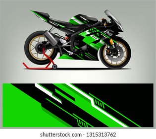 Sport bike wrap vector designs. abstract livery for vehicle vinyl branding background. Ready print strips sport bike
