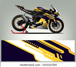 Sport bike wrap vector designs. abstract livery for vehicle vinyl branding background. Ready print strips sport bike