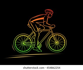 Sport Biker Silhouette. Cycling man