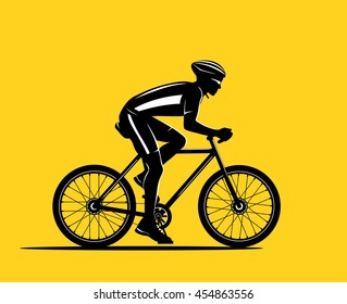 Sport Biker Silhouette. Cycling man