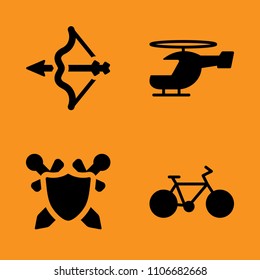 sport, biking, package and defense icons set. Vector illustration for web and design